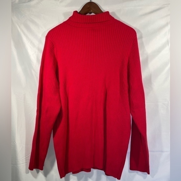 Lane Bryant Turtleneck Sweater Womens Ribbed Long Sleeve Stretch Red Size 26/28 - Picture 2 of 5